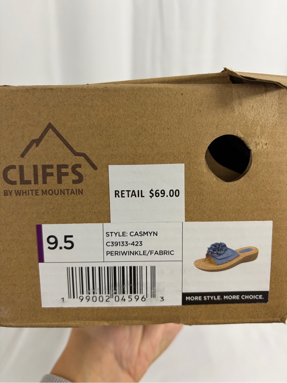 NWT Cliffs by White Mountain Women’s Size 9.5 Blue Floral Slide Sandals - Picture 6 of 7